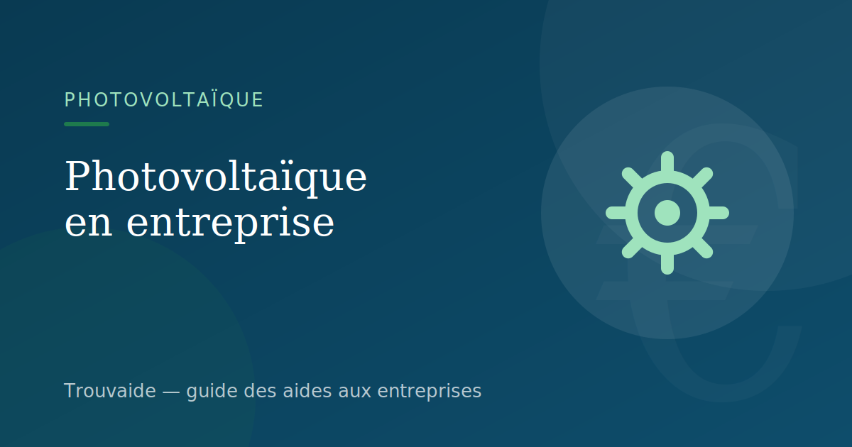 Photovoltaïque en entreprise : aides et autoconsommation — illustration du guide Trouvaide