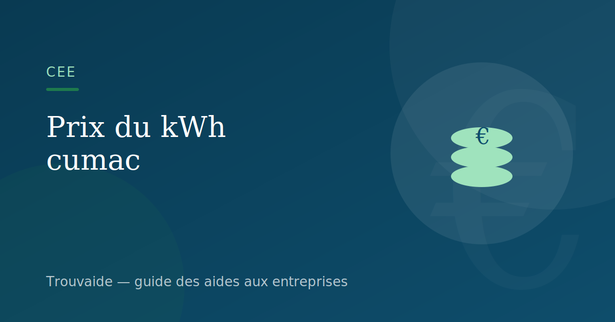Prix du kWh cumac : comment il fait varier la prime CEE — illustration du guide Trouvaide